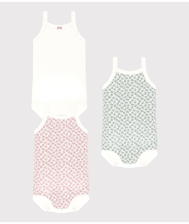 Set di tre body per neonati Petit Bateau multicolore senza maniche - Rubino Kids