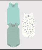 Set di tre body per neonati Petit Bateau multicolore senza maniche - Rubino Kids