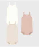 Set di tre body per neonati Petit Bateau multicolore senza maniche - Rubino Kids