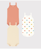 Set di tre body per neonati Petit Bateau multicolore senza maniche - Rubino Kids