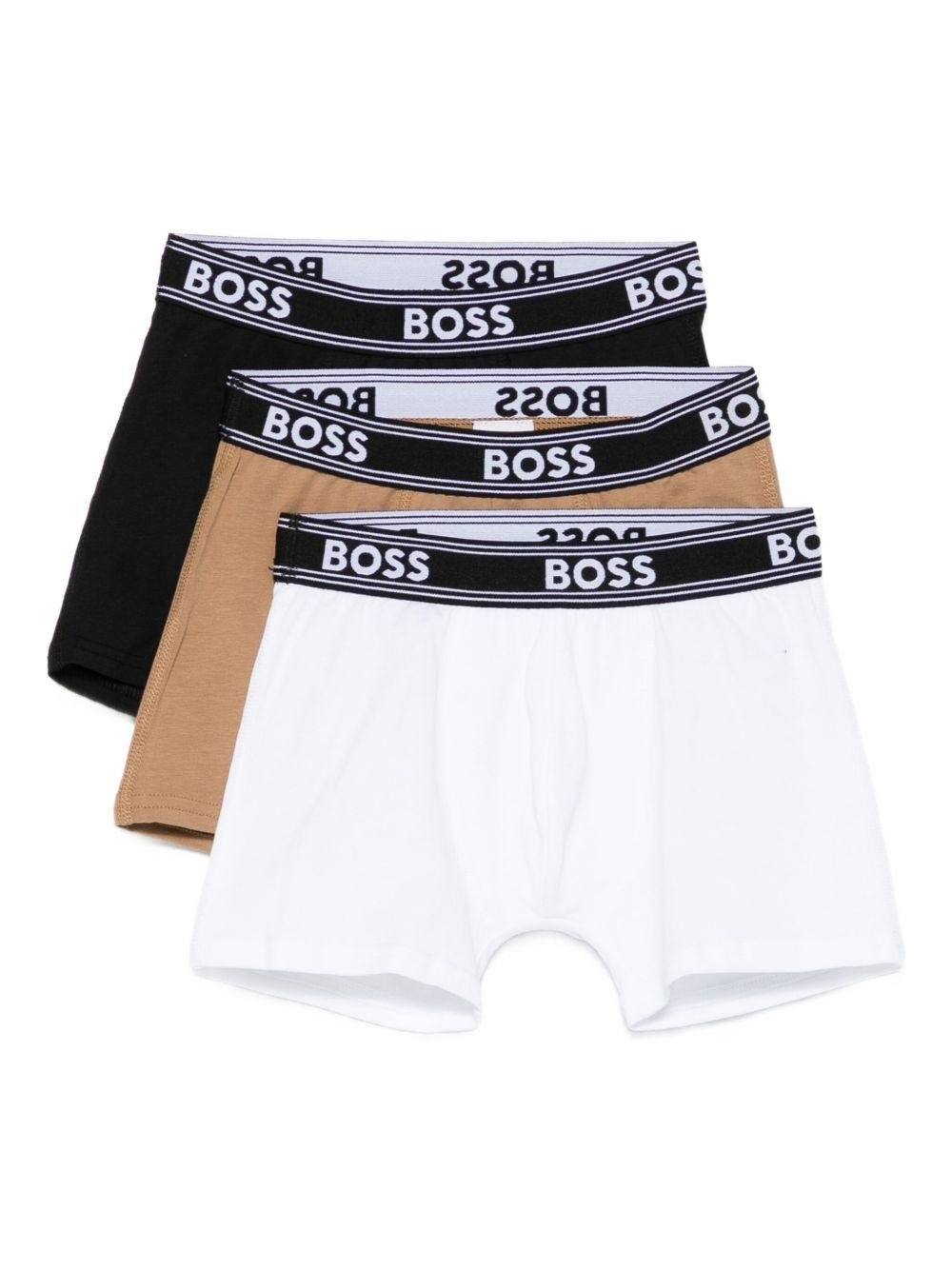 Set di tre boxer per bambino Boss Kids multicolore con elastico in vita - Rubino Kids