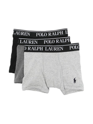 Set di tre boxer per bambino Polo Ralph Lauren Kids multicolore con caratteristico motivo Polo Pony