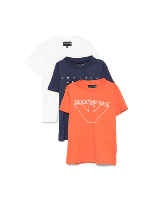 Set di tre magliette per bambino Emporio Armani Kids multicolore con logo
