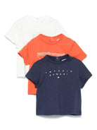 Set di tre magliette per neonato Emporio Armani Kids multicolore con logo - Rubino Kids