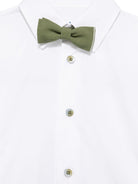 Set di tre pezzi per bambino Colorichiari verde con camicia papillon e pantaloni gessati - Rubino Kids