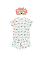 Set di tre pezzi pigiama per bambino Petit Bateau bianco con stampa animali - Rubino Kids