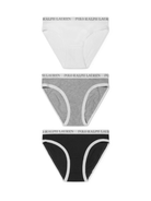 Set di tre slip per bambina Polo Ralph Lauren Kids multicolore con vita - Rubino Kids