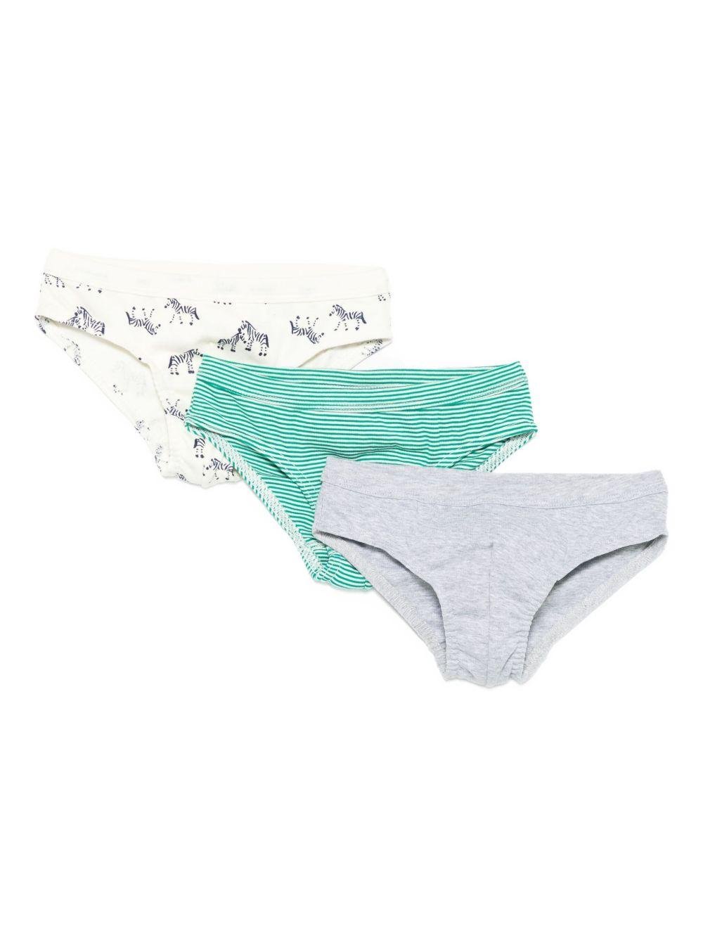 Set di tre slip per bambino Petit Bateau multicolore in cotone - Rubino Kids