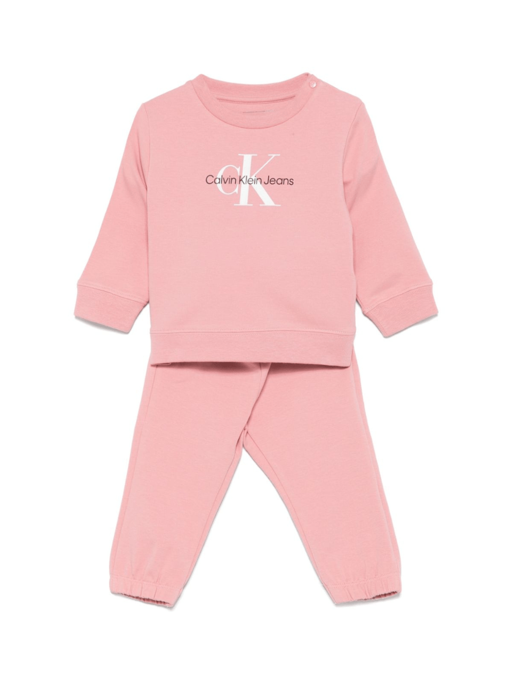 Set di tre tute con stampa per neonata Calvin Klein Kids rosa con chiusura con bottoni - Rubino Kids
