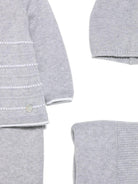 Set di tre tutina cappello e coperta per neonato Paz Rodrìguez grigio con dettagli a righe - Rubino Kids