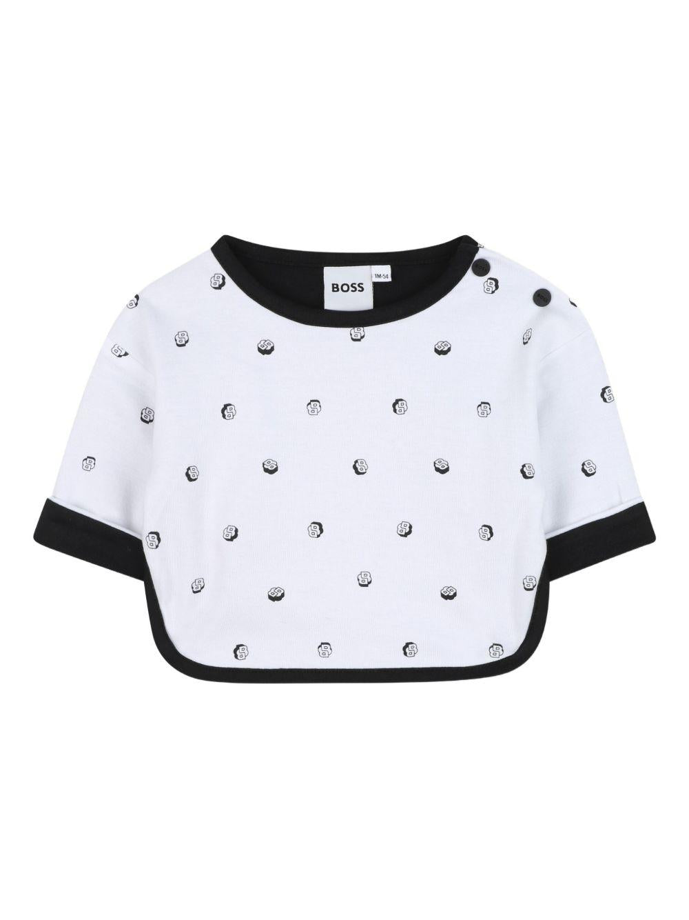 Set double face T-shirt e pantaloni per neonato Boss kidswear multicolor con logo - Rubino Kids