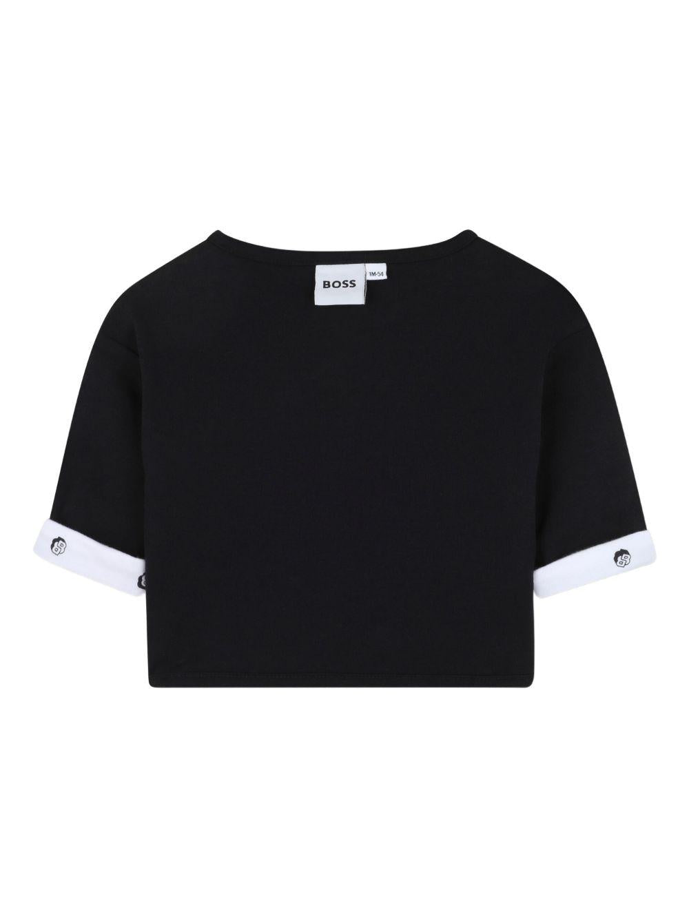 Set double face T-shirt e pantaloni per neonato Boss kidswear multicolor con logo - Rubino Kids