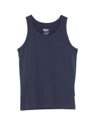 Set of two Molo blue tank tops for boys with dinosaur design