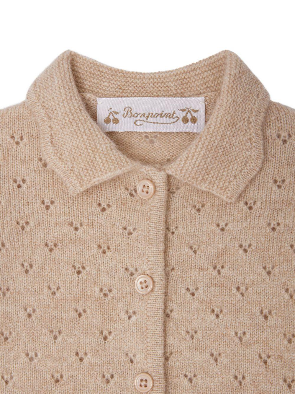 Set due pezzi per neonata Bonpoint beige con bottoni - Rubino Kids