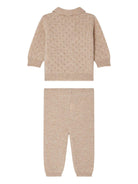 Set due pezzi per neonata Bonpoint beige con bottoni - Rubino Kids