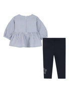 Set due pezzi per neonata Kenzo Kids blu a righe - Rubino Kids
