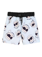 Set due pezzi per neonato Karl Lagerfiel Kids bianco con stampa logo sul davanti - Rubino Kids