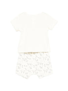 Set Fanilo t-shirt e shorts per neonati Bonpoint beige con stampa cagnolino - Rubino Kids