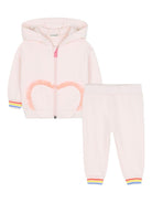 Set felpa e joggers per neonata Billieblush rosa con motivo a cuori a contrasto - Rubino Kids