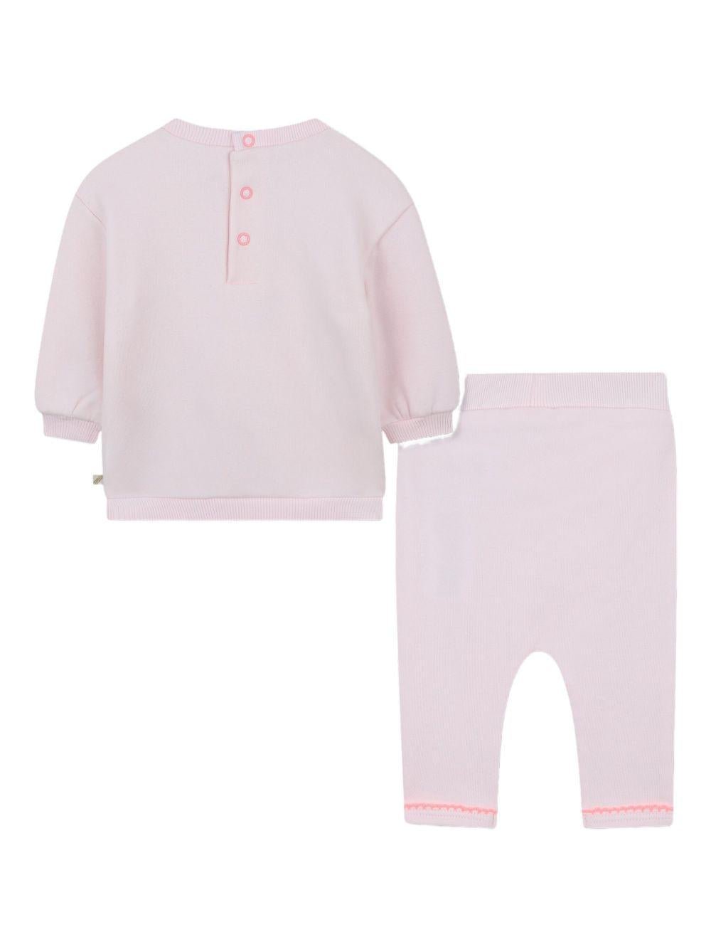 Set felpa e pantaloni per neonata Billieblush rosa con stampa Love - Rubino Kids