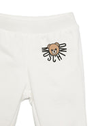 Set felpa e pantaloni per neonati Moschino Kids bianco con motivo Teddy Bear - Rubino Kids