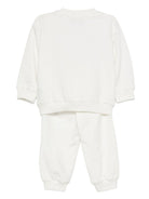Set felpa e pantaloni per neonati Moschino Kids bianco con motivo Teddy Bear - Rubino Kids