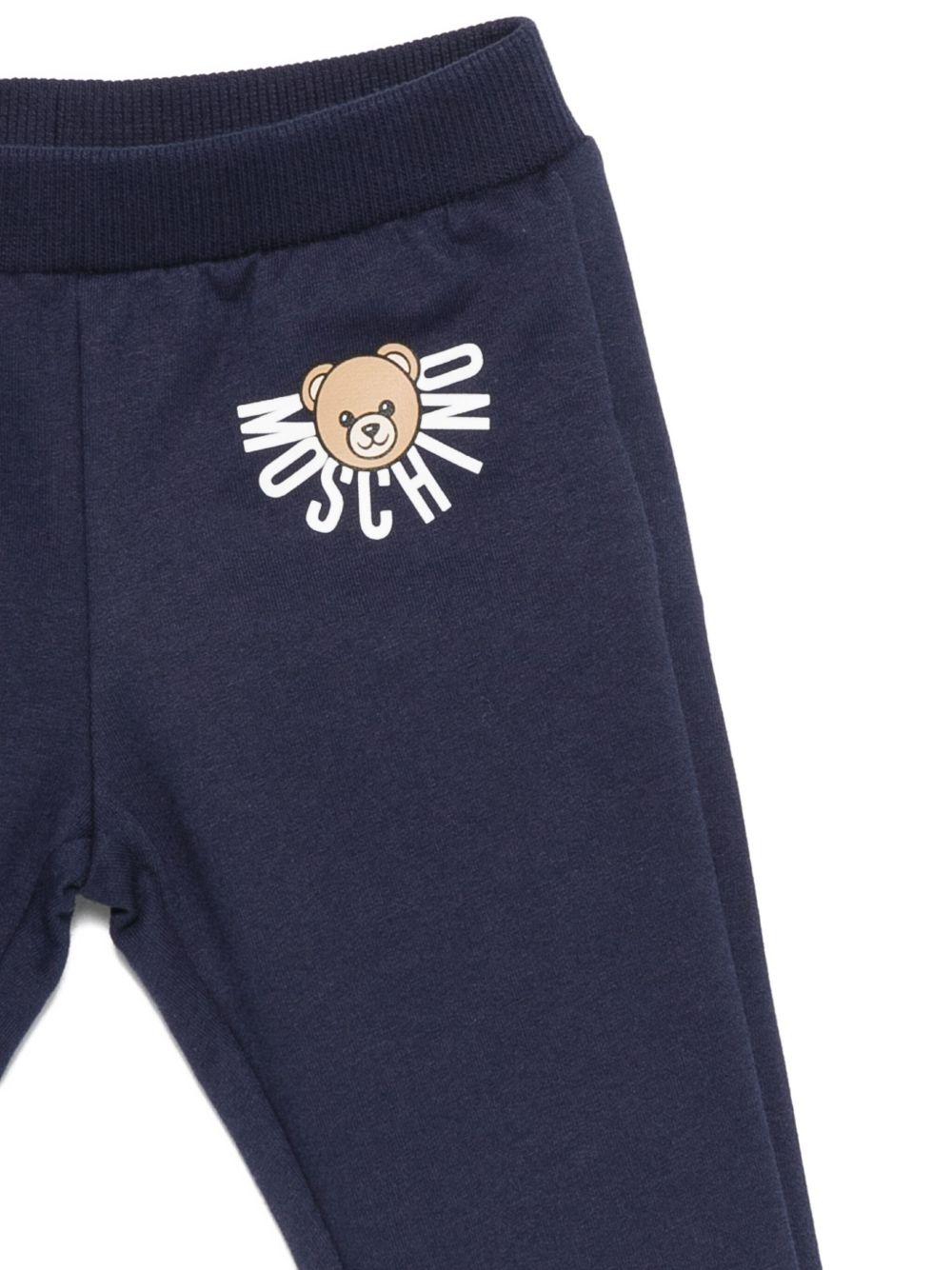 Set felpa e pantaloni per neonati Moschino Kids blu con motivo Teddy Bear - Rubino Kids