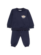 Set felpa e pantaloni per neonati Moschino Kids blu con motivo Teddy Bear - Rubino Kids