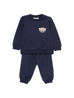 Set felpa e pantaloni per neonati Moschino Kids blu con motivo Teddy Bear