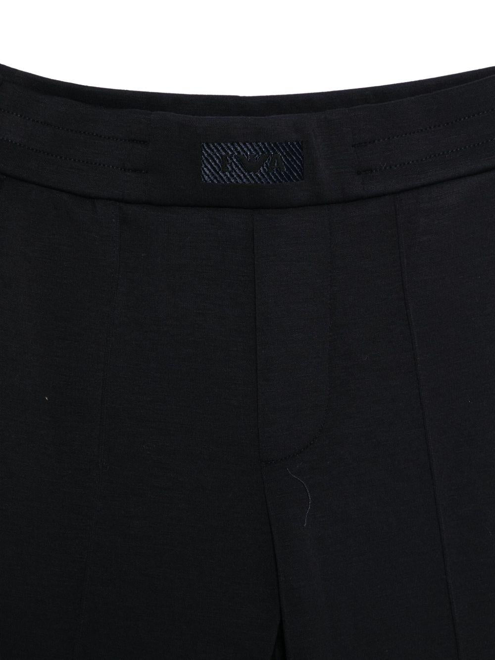 Set felpa e pantaloni sportivi per bambino Emporio Armani Kids blu con cappuccio - Rubino Kids