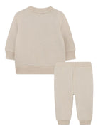 Set felpa e pantaloni sportivi per neonato Kenzo Kids beige con design grafico a elefante - Rubino Kids