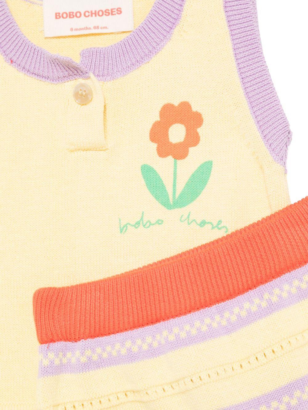 Set in maglia per neonata Bobo Choses giallo a fiori - Rubino Kids