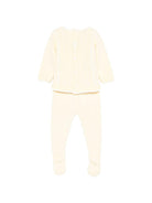 Set maglia con pantaloni per neonata Paz Rodriguez giallo con lavorazione in maglia a coste - Rubino Kids