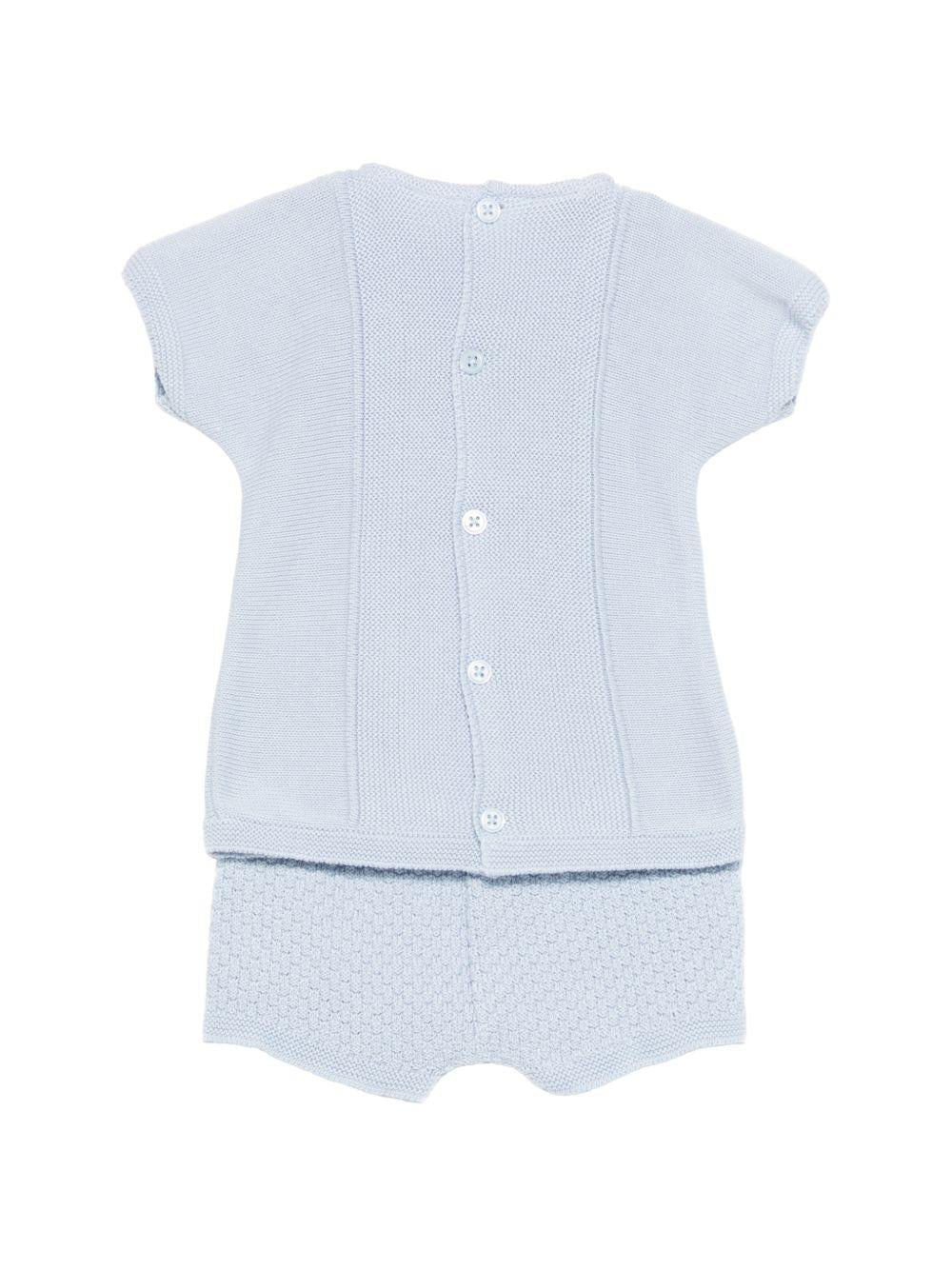 Set maglia con shorts per neonato Paz Rodriguez azzurro con bottoni - Rubino Kids