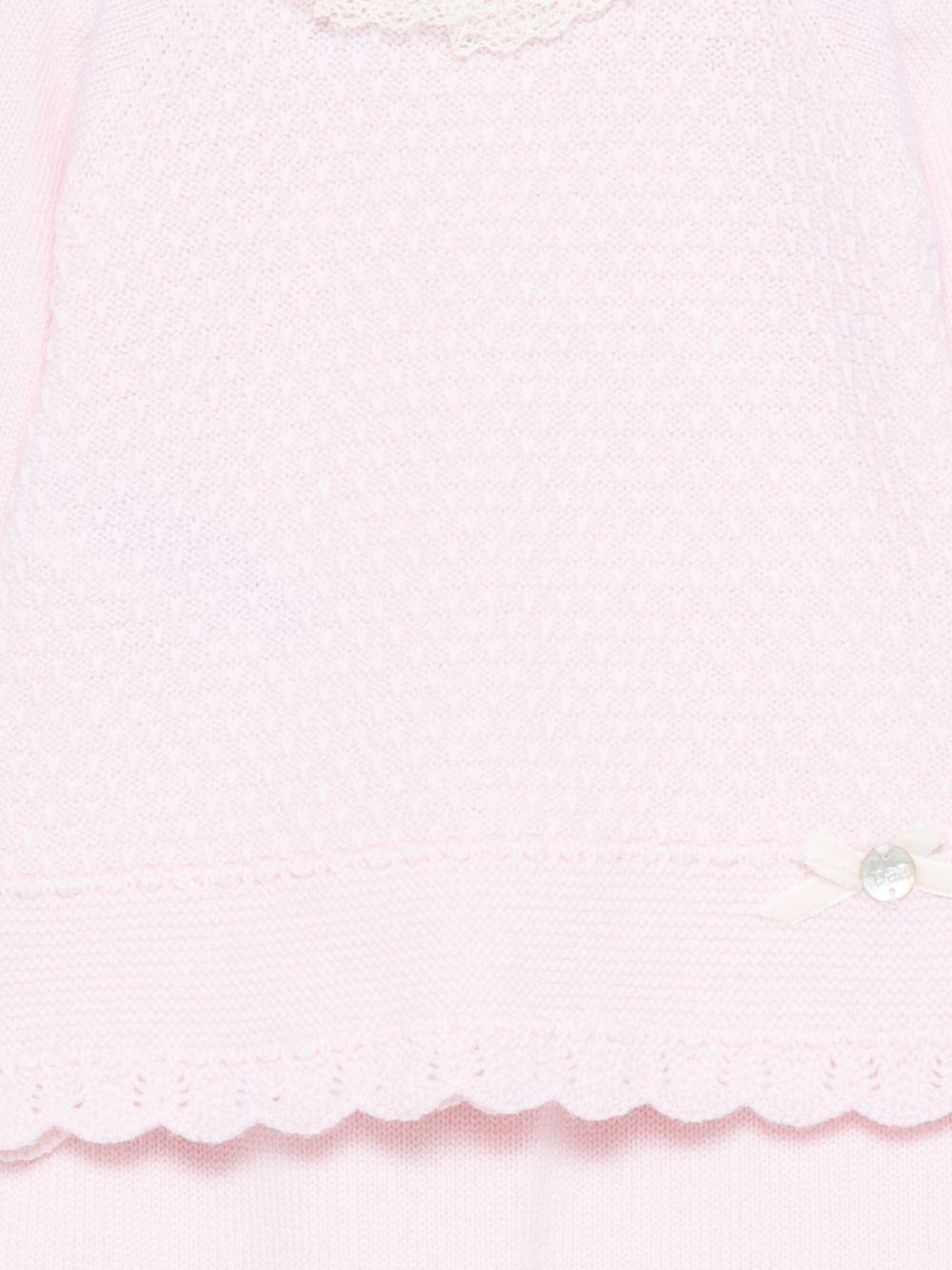 Set maglia e pantaloni per neonata Paz Rodríguez rosa con maglia in pizzo - Rubino Kids