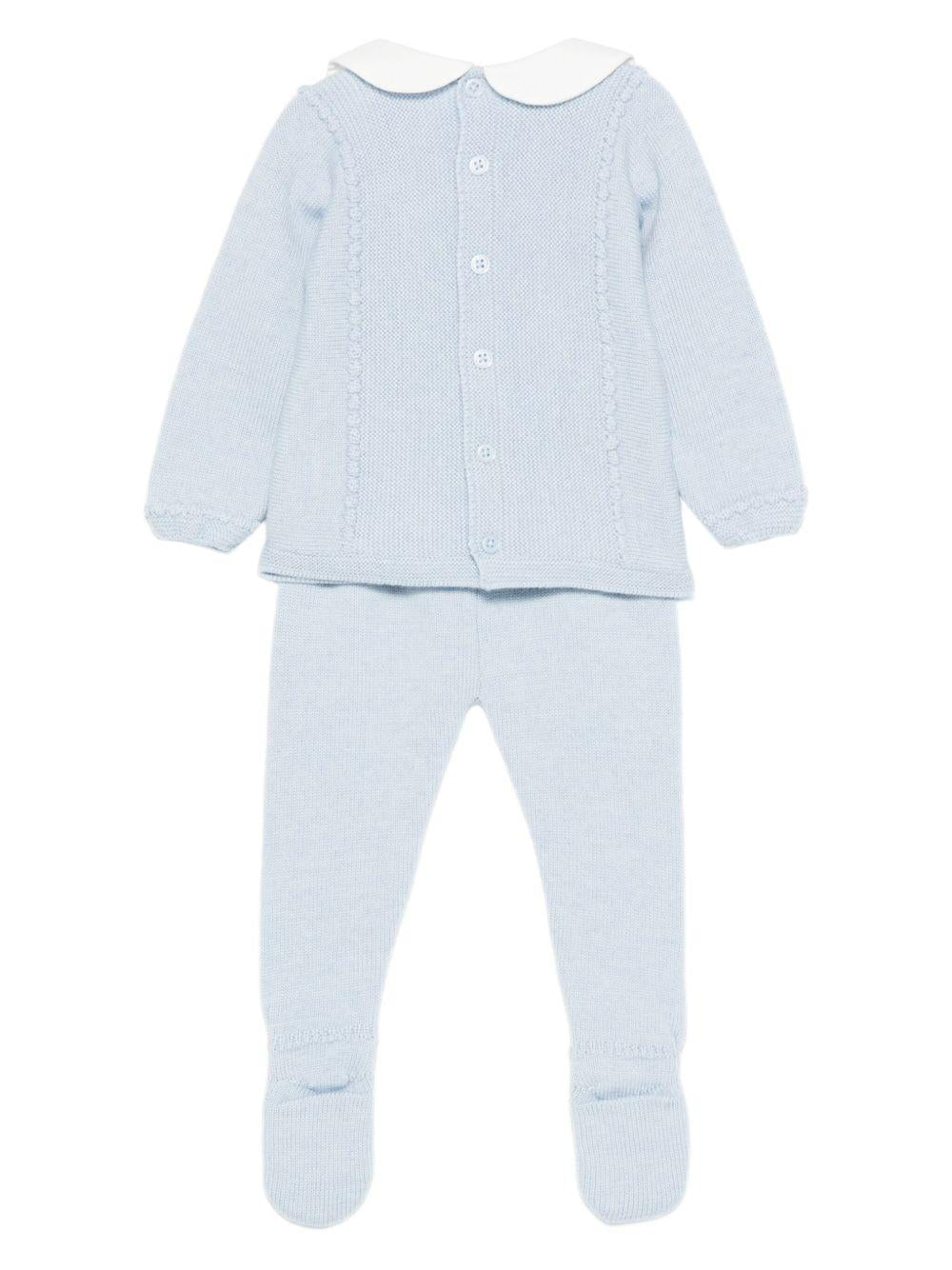 Set maglia e pantaloni per neonato Paz Rodríguez azzurro con colletto alla Peter Pan - Rubino Kids