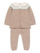 Set maglia e pantaloni per neonato Paz Rodríguez beige con motivo fair - isle - Rubino Kids