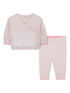 Set maglione e leggins per neonata Billieblush rosa con ricamo gatto - Rubino Kids