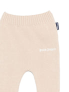 Set maglione e pantaloni per neonata Palm Angels Kids beige in maglia con logo - Rubino Kids