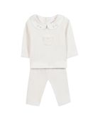 Set maglione e pantaloni per neonata Tartine Et Chocolat bianco con colletto alla Peter Pan - Rubino Kids