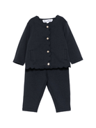 Set maglione e pantaloni per neonata Tartine Et Chocolate blu con bordi smerlati - Rubino Kids