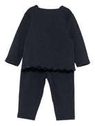 Set maglione e pantaloni per neonata Tartine Et Chocolate blu con bordi smerlati - Rubino Kids