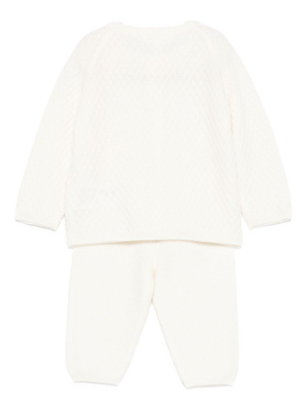 Set maglione e pantaloni per neonato Tartine Et Chocolate bianco con elastico in vita - Rubino Kids