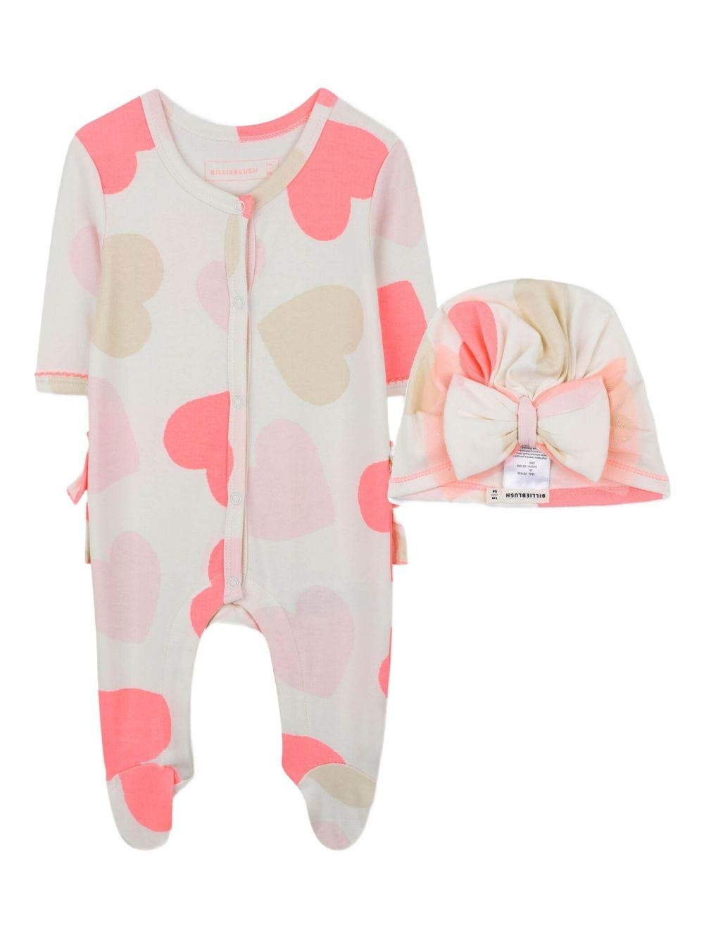 Set neonata Billieblush bianco con stampa a cuori - Rubino Kids