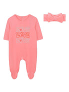 Set neonata Billieblush rosa con ricamo love - Rubino Kids