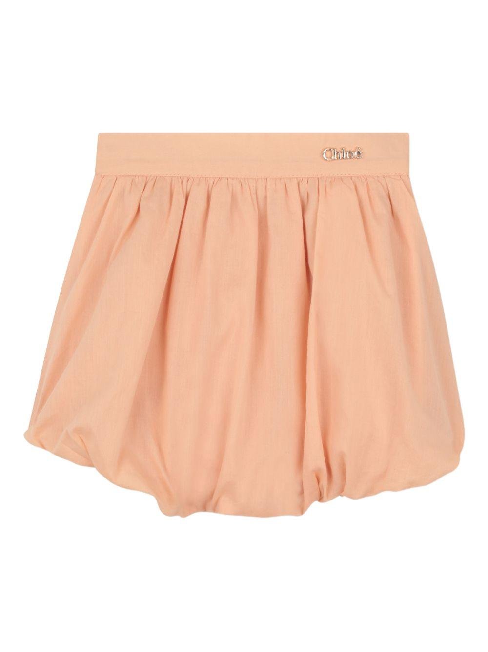 Set neonata Chloé Kids arancione pesca con ricamo e ruches - Rubino Kids