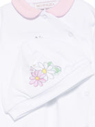 Set neonata Monnalisa bianco con stampa a fiori sul davanti - Rubino Kids