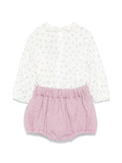 Set pantaloncini con trama intrecciata per neonata La Stupenderia multicolor con colletto classico - Rubino Kids