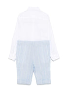 Set pantaloncini e maglietta a righe per bambino Colorichiari bianco con patta frontale - Rubino Kids