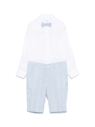 Set pantaloncini e maglietta a righe per bambino Colorichiari bianco con patta frontale - Rubino Kids